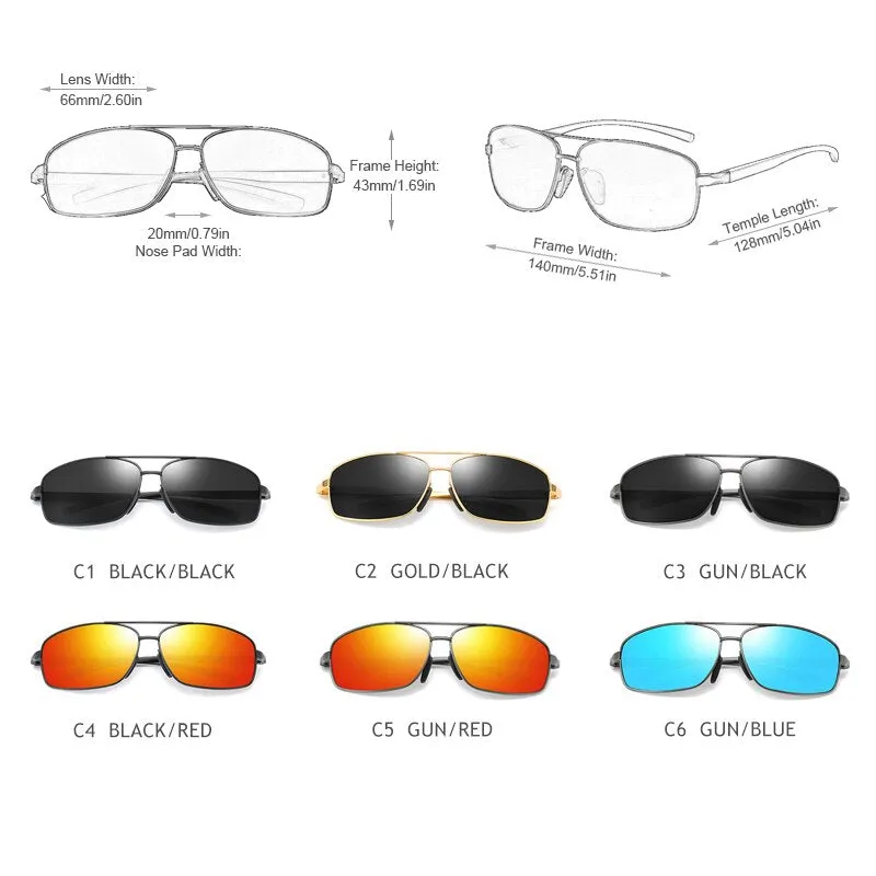 Angelo Ricci™ Classic Style Polarized Metal Frame Men Sunglasses
