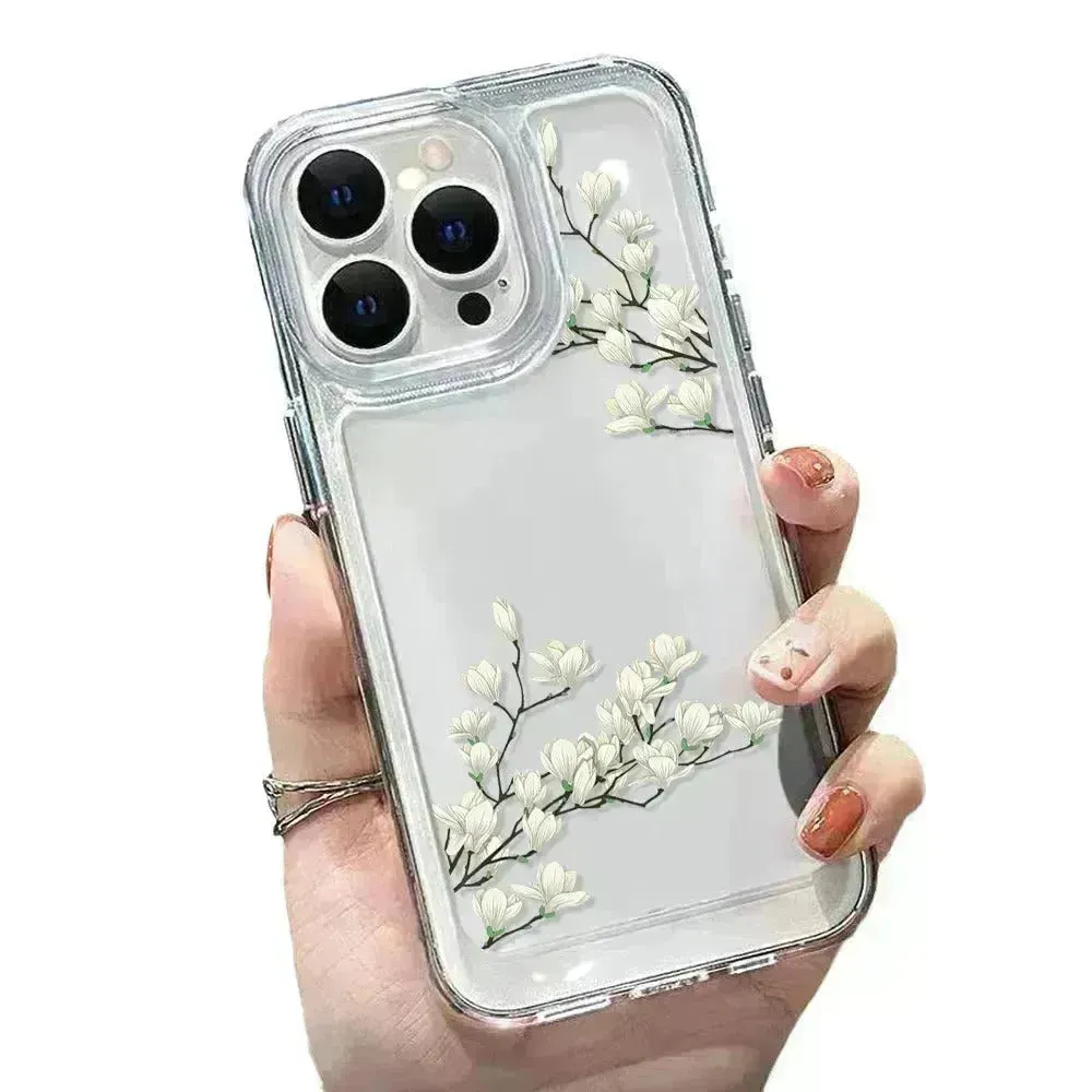 Antique Flower Transparent Phone Case