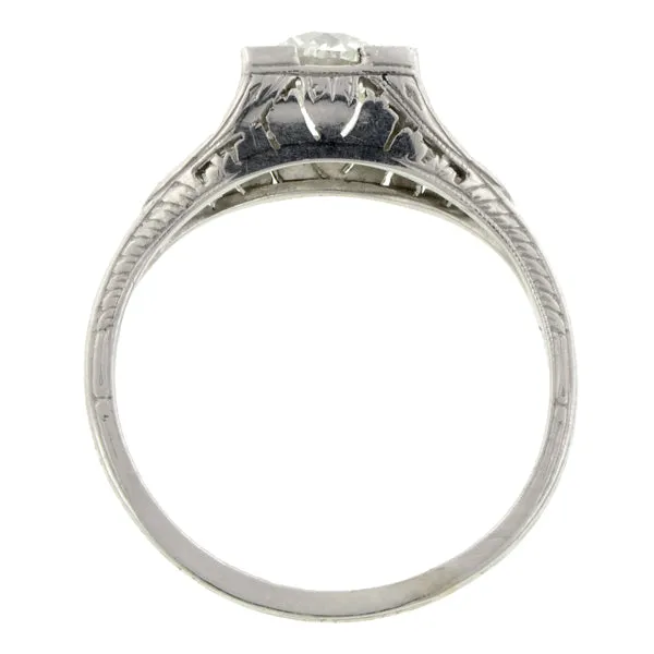 Art Deco Diamond Engagement Ring, Old Euro 1.28ct