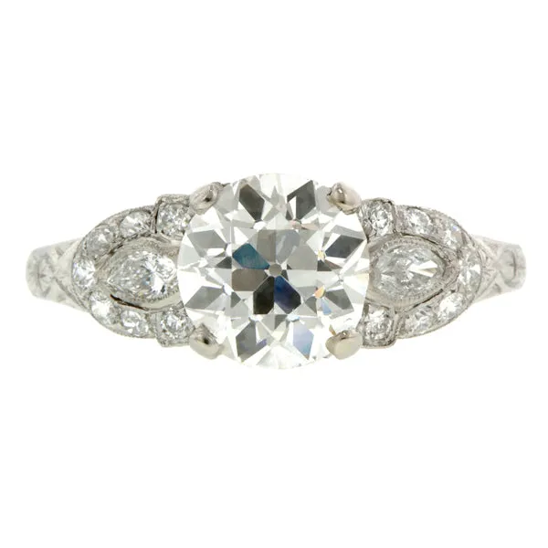 Art Deco Engagement Ring, Old Euro 2.01ct