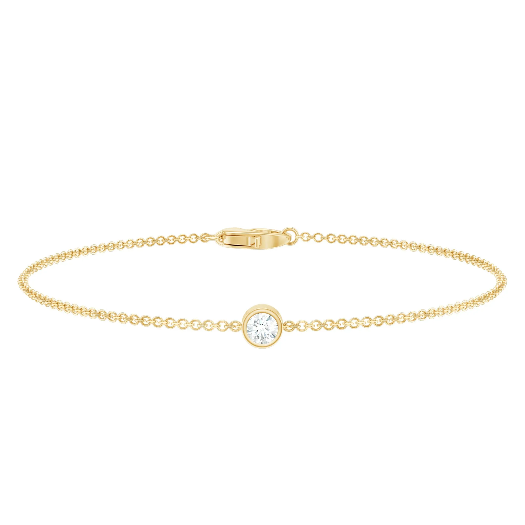 Bezel Set Diamond Chain Bracelet