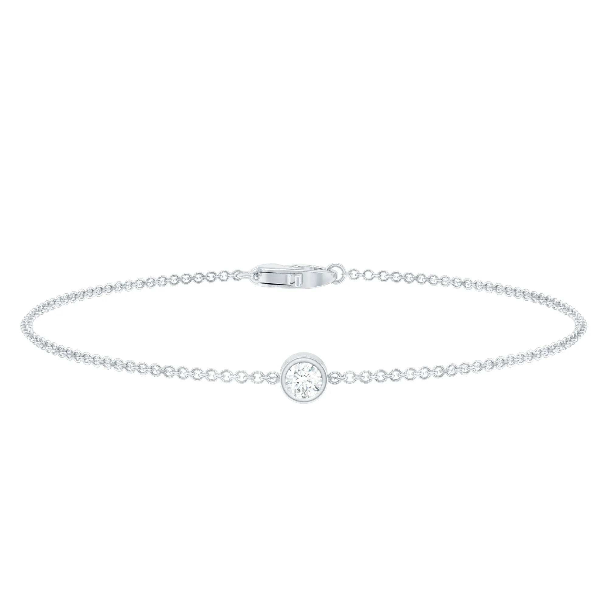 Bezel Set Diamond Chain Bracelet