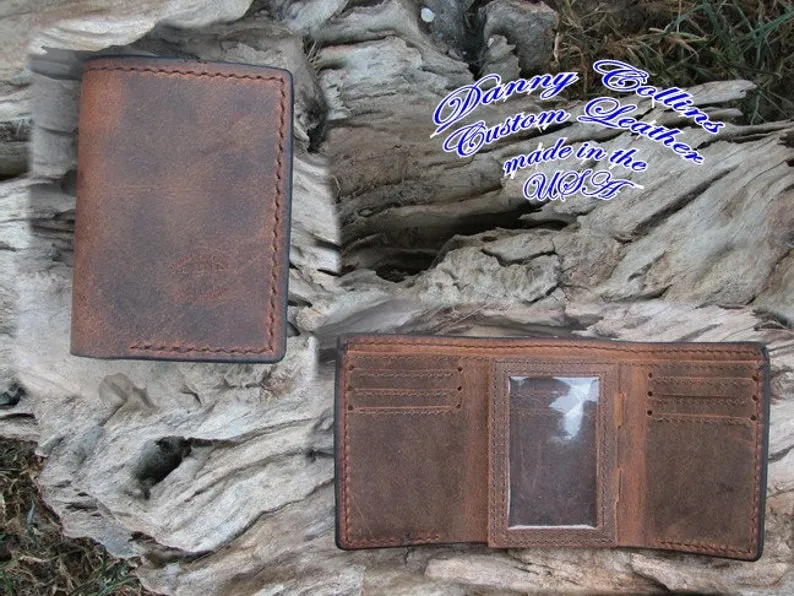 Buffalo leather Tri fold wallet