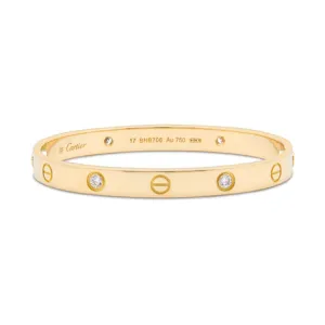 Cartier Metallic 4 Diamond Love Bracelet Ref B6070017 One Size