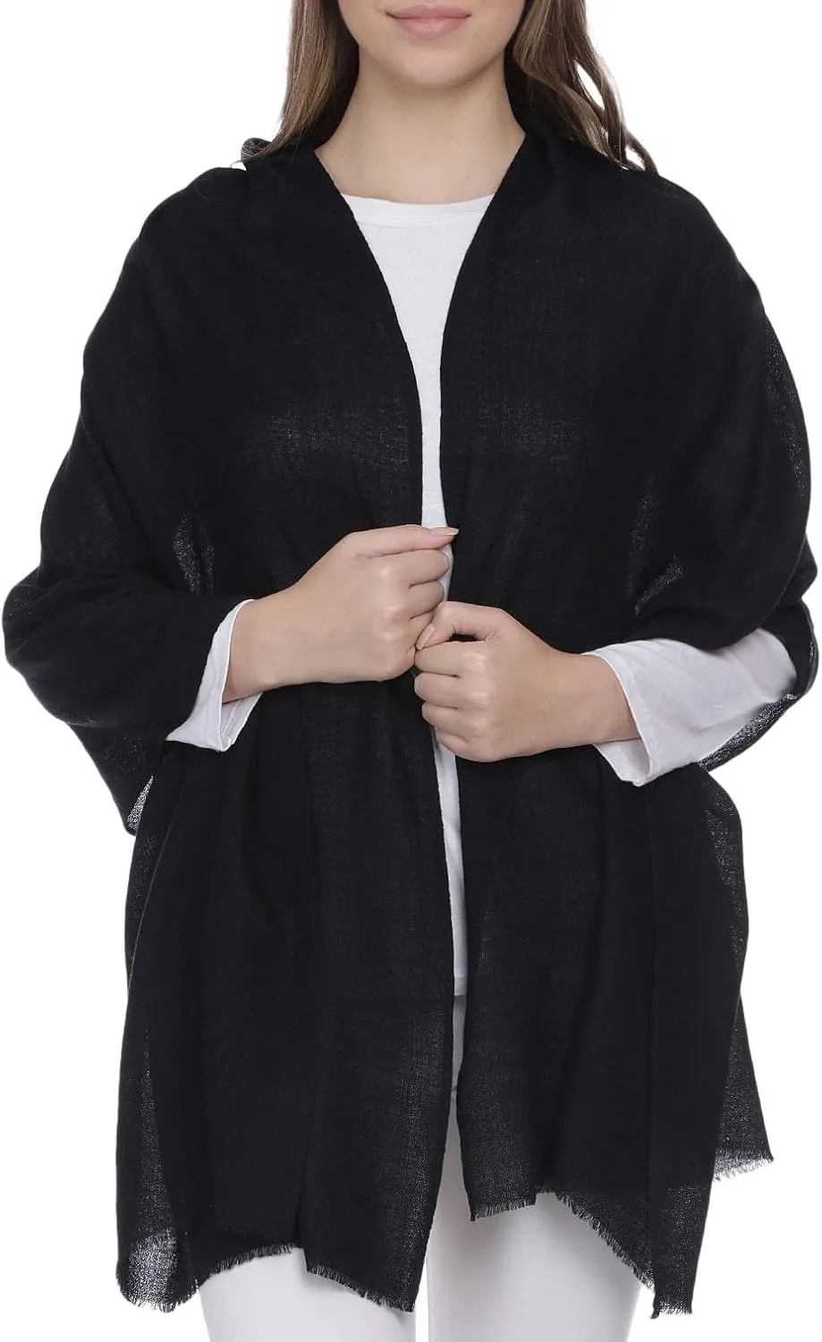 Cashmere Scarf Made in Kashmir (Gift Pack) Merino Wool Silk Cashmere Large Superfine Pashmina Unisex