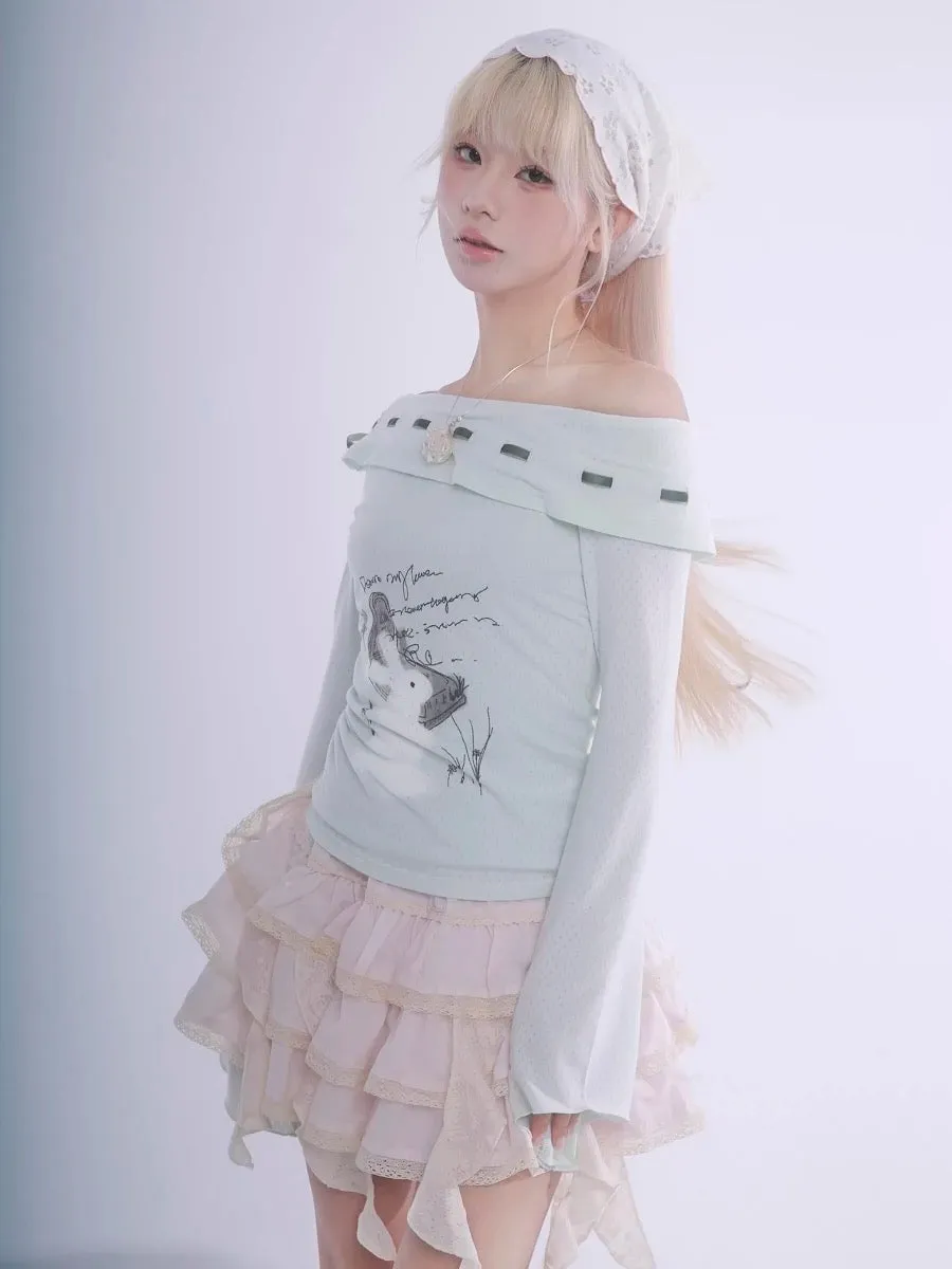 Certified Fairy Bunny Print Cotton Sweat Shirt