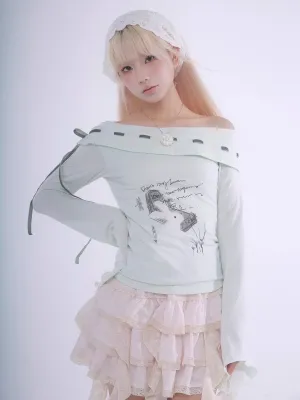 Certified Fairy Bunny Print Cotton Sweat Shirt