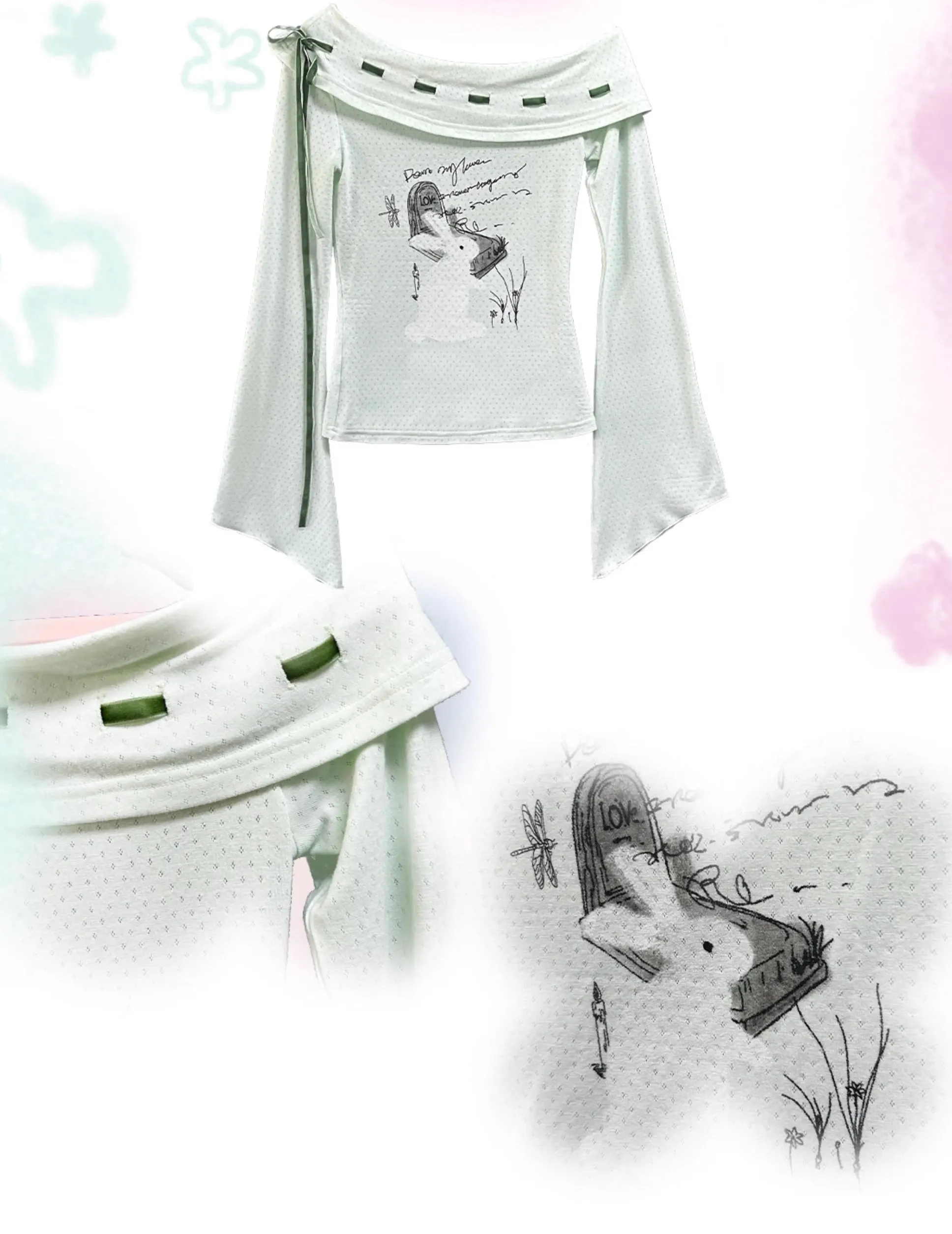 Certified Fairy Bunny Print Cotton Sweat Shirt