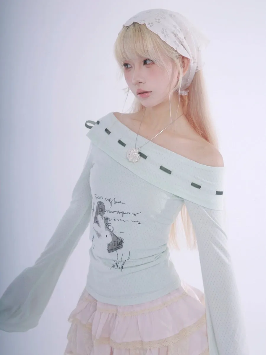 Certified Fairy Bunny Print Cotton Sweat Shirt