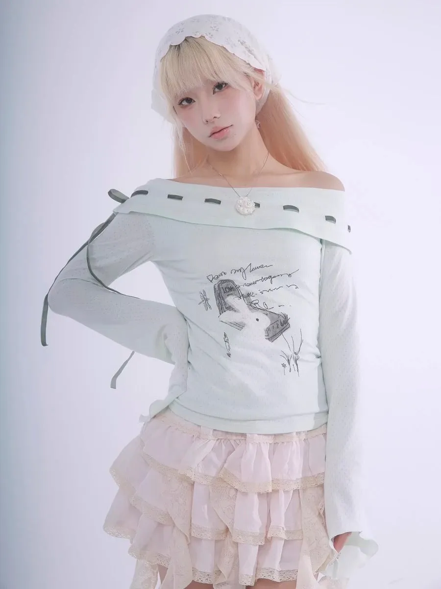 Certified Fairy Bunny Print Cotton Sweat Shirt