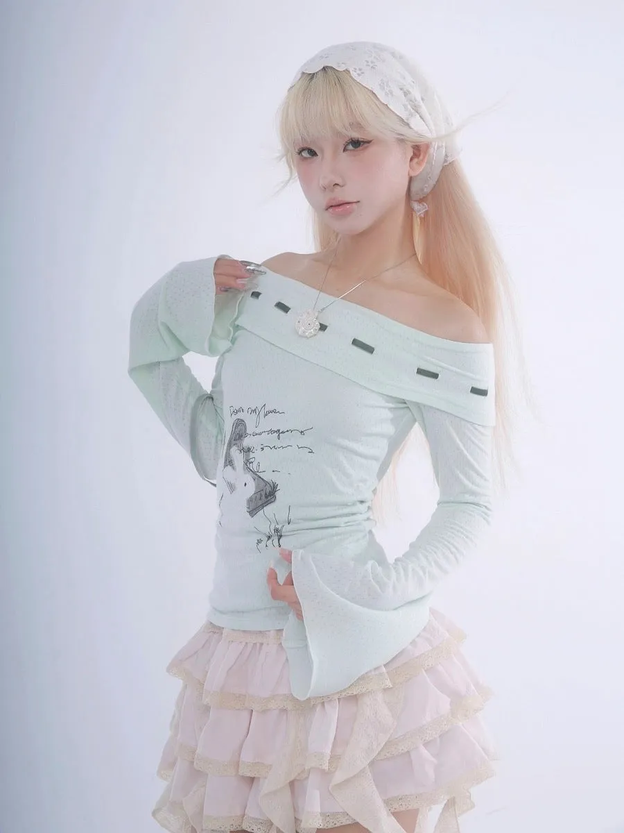 Certified Fairy Bunny Print Cotton Sweat Shirt
