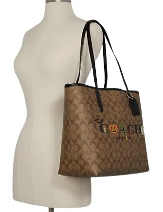 Coach City Tote In Signature Canvas With Halloween