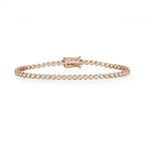 Diamond Jewellery 9ct Gold Diamond Rubover Tennis Bracelet BD038R