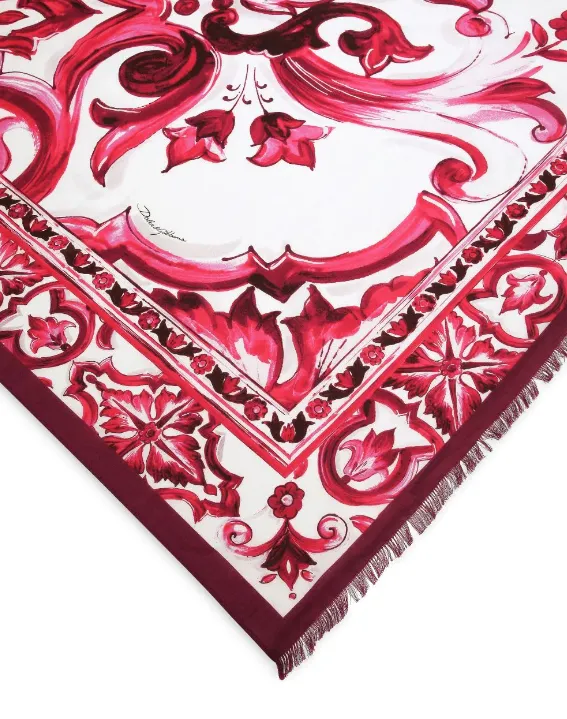 Dolce & Gabbana graphic-print fringed pareo