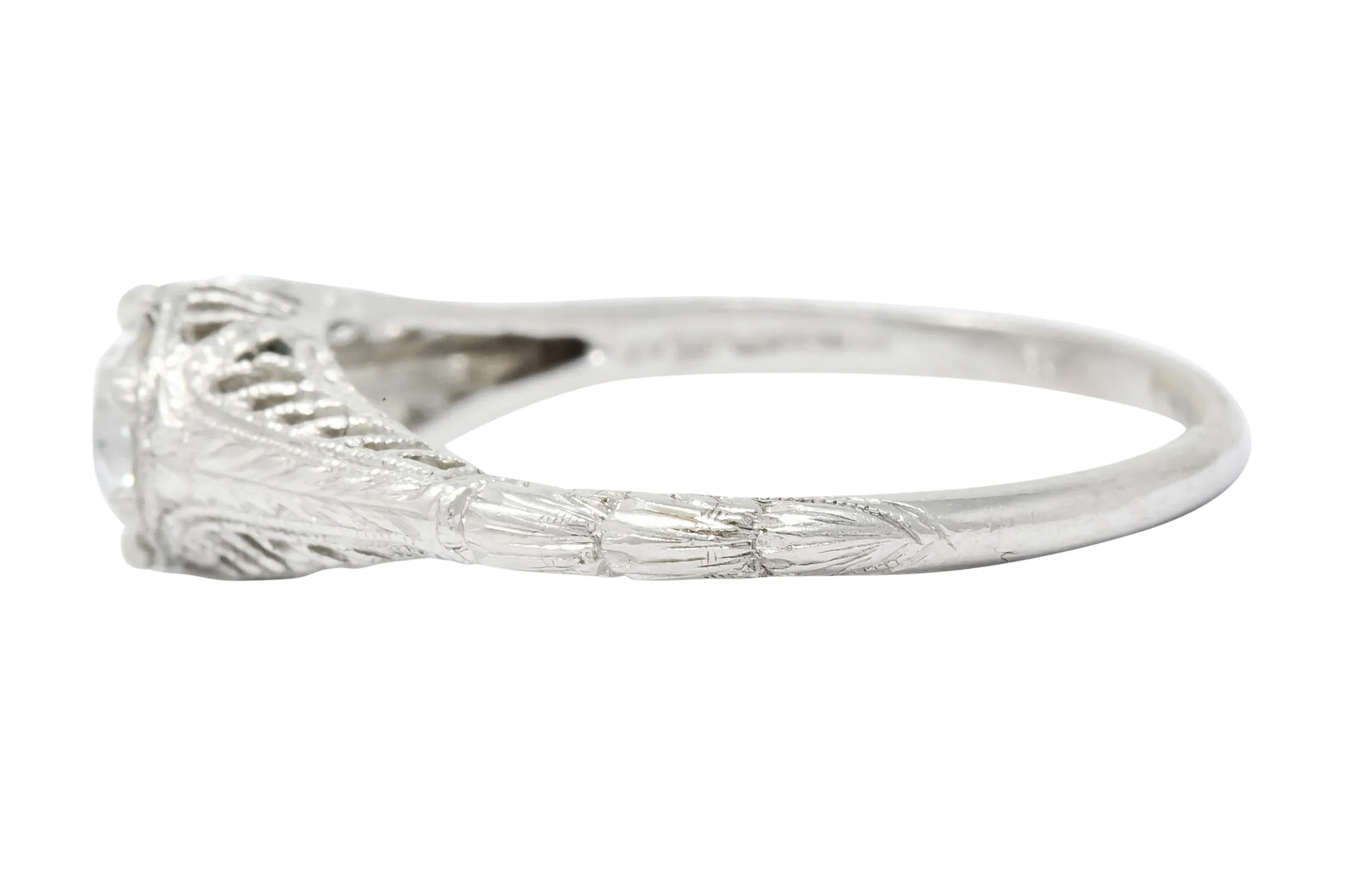 Edwardian 0.50 CTW Diamond Platinum Engagement Ring Circa 1915