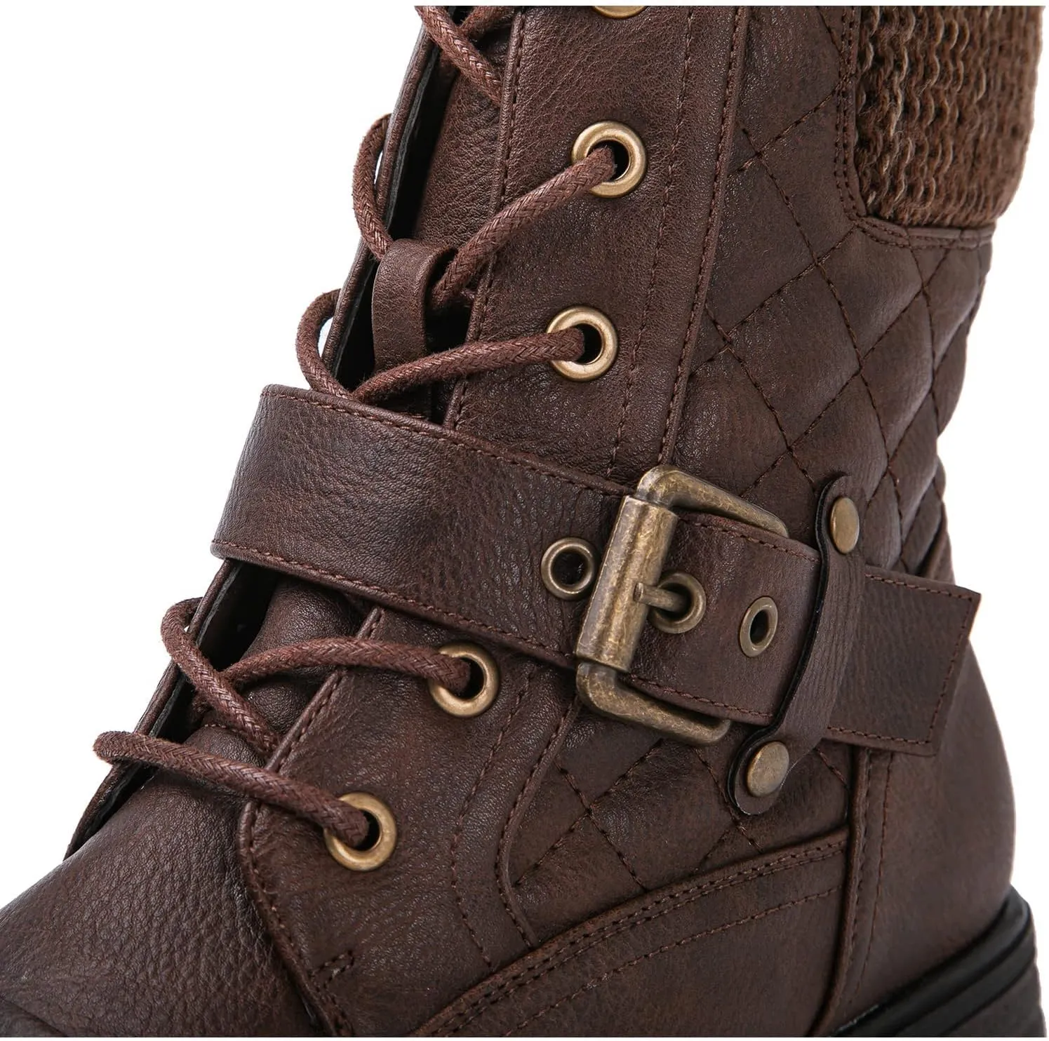 GLOBALWIN Women's Ankle Booties Fashion Combat Boots