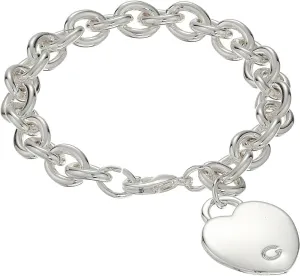 GUESS "Basic" G Logo Heart Link Bracelet