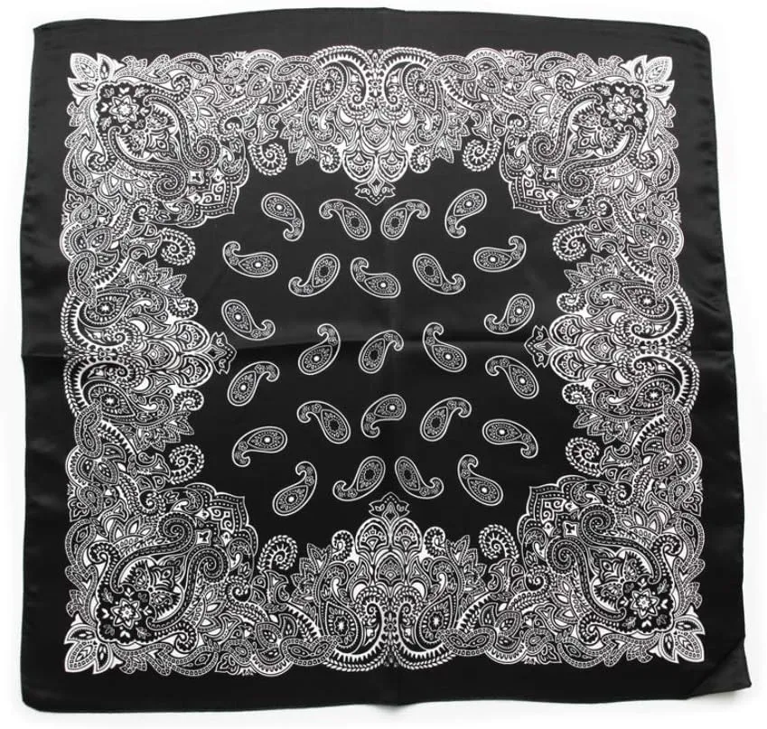 JERLA Women's Men's Small Square satin 100% Real Mulberry Silk Scarfs paisley Hair head face scarf 21" x 21"