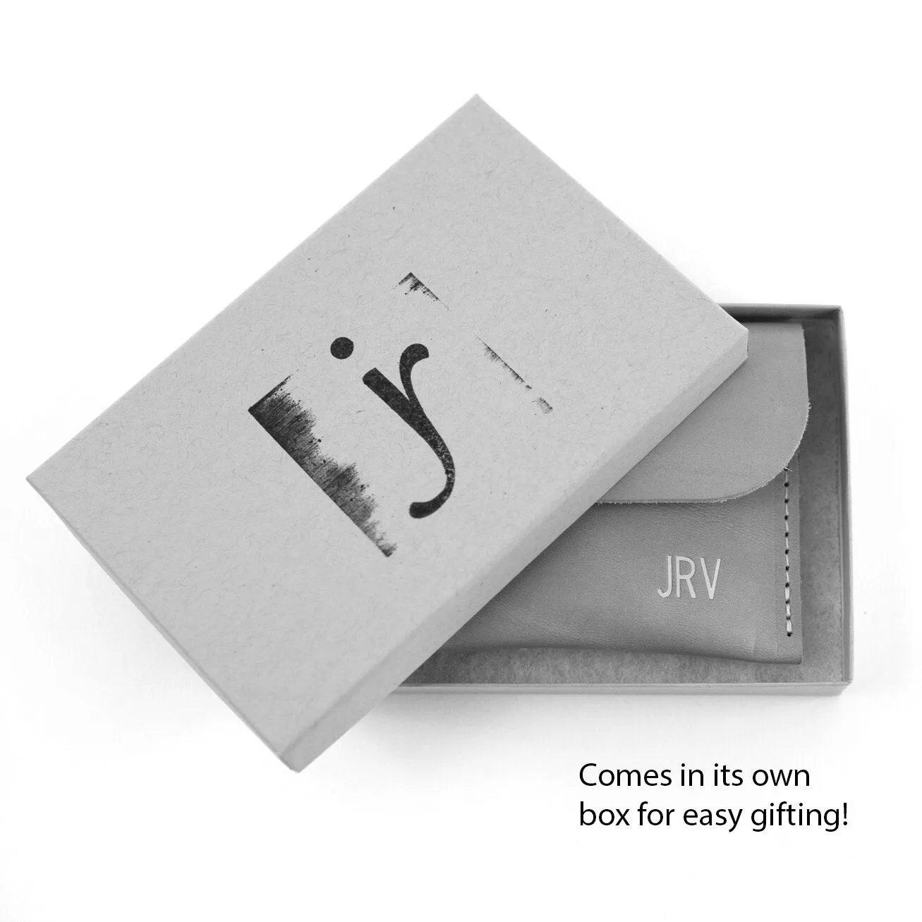 Leather Keyring Card Wallet with Monogram  - Green
