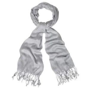 Light Silver Cotton Shawl Scarf 170x60cm