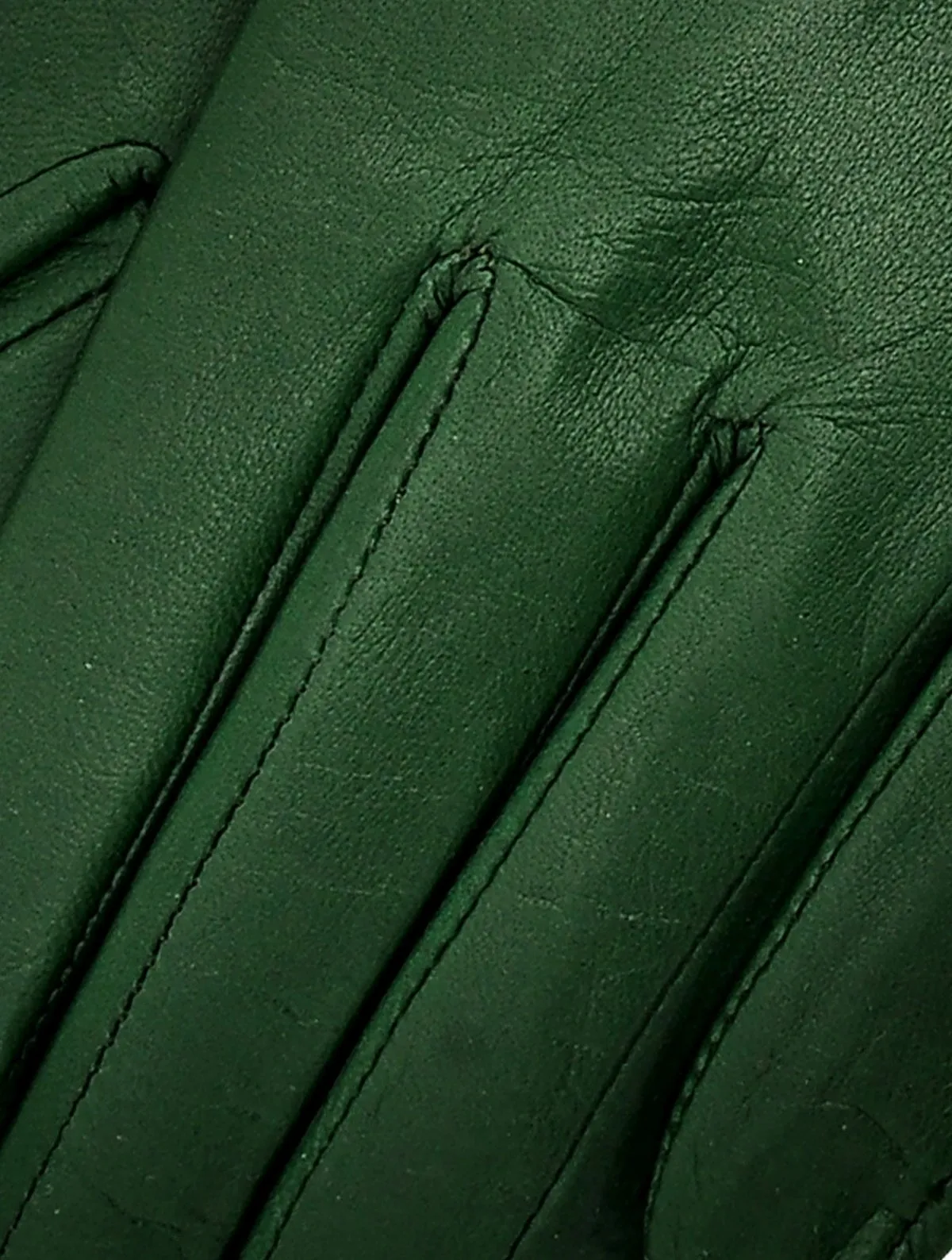 Marsala Olive Green Leather Gloves