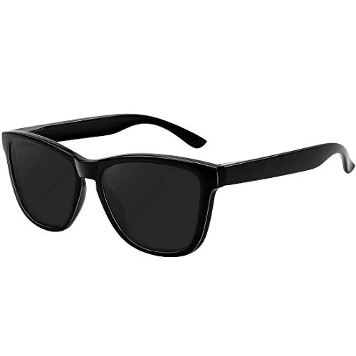 MEETSUN Polarized Sunglasses for Women Men Classic Retro Designer Style (Black, 54)