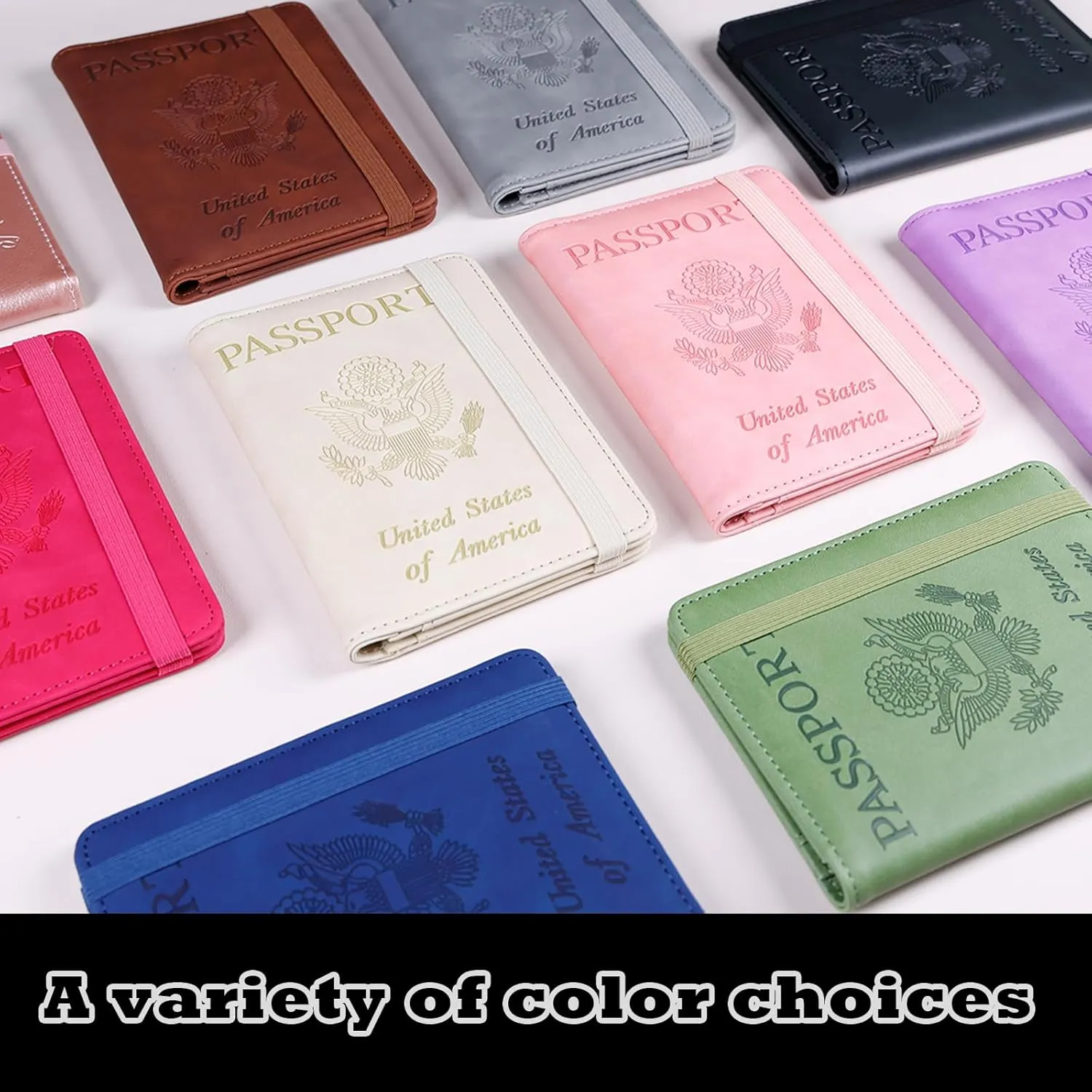 Melsbrinna Premium Leather Passport Holder Covers Case, Waterproof Rfid Blocking Travel Wallet Passport Holder with Pen Holder, Cute Passport Book for Women/Men