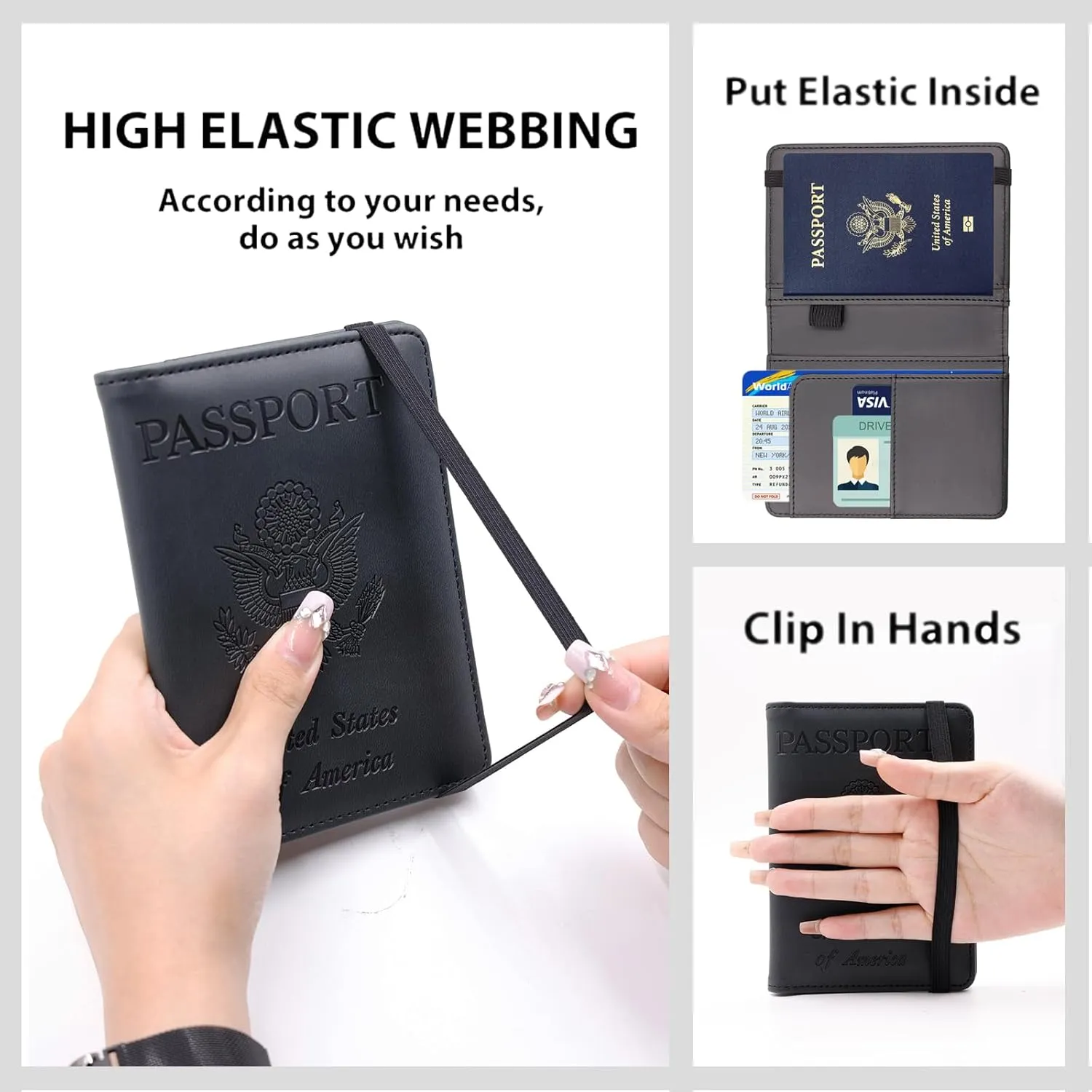 Melsbrinna Premium Leather Passport Holder Covers Case, Waterproof Rfid Blocking Travel Wallet Passport Holder with Pen Holder, Cute Passport Book for Women/Men