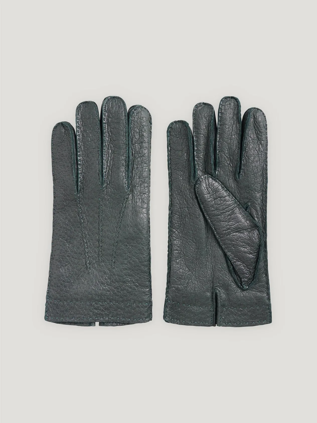 Men's Dark Green Peccary Gloves