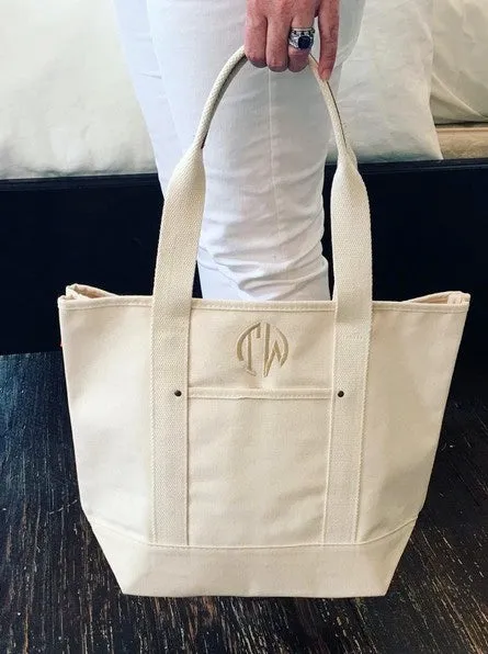 Monogrammed Essential Tote Natural
