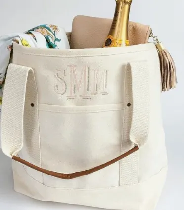 Monogrammed Essential Tote Natural