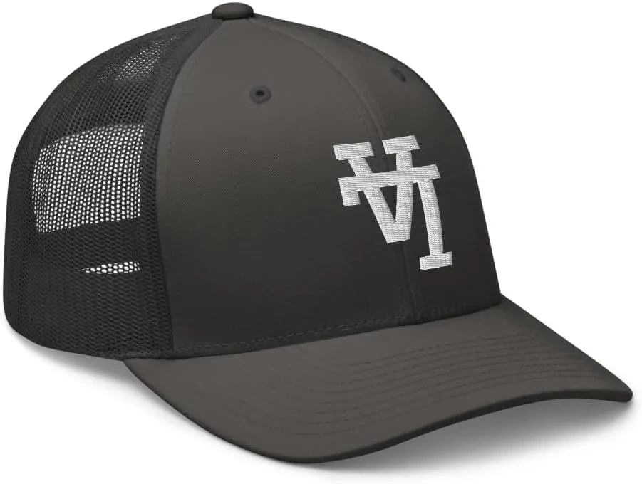 NG Upside Down LA Embroidered Curved Bill Trucker Hat Mid Crown Adjustable Los Angeles Cap
