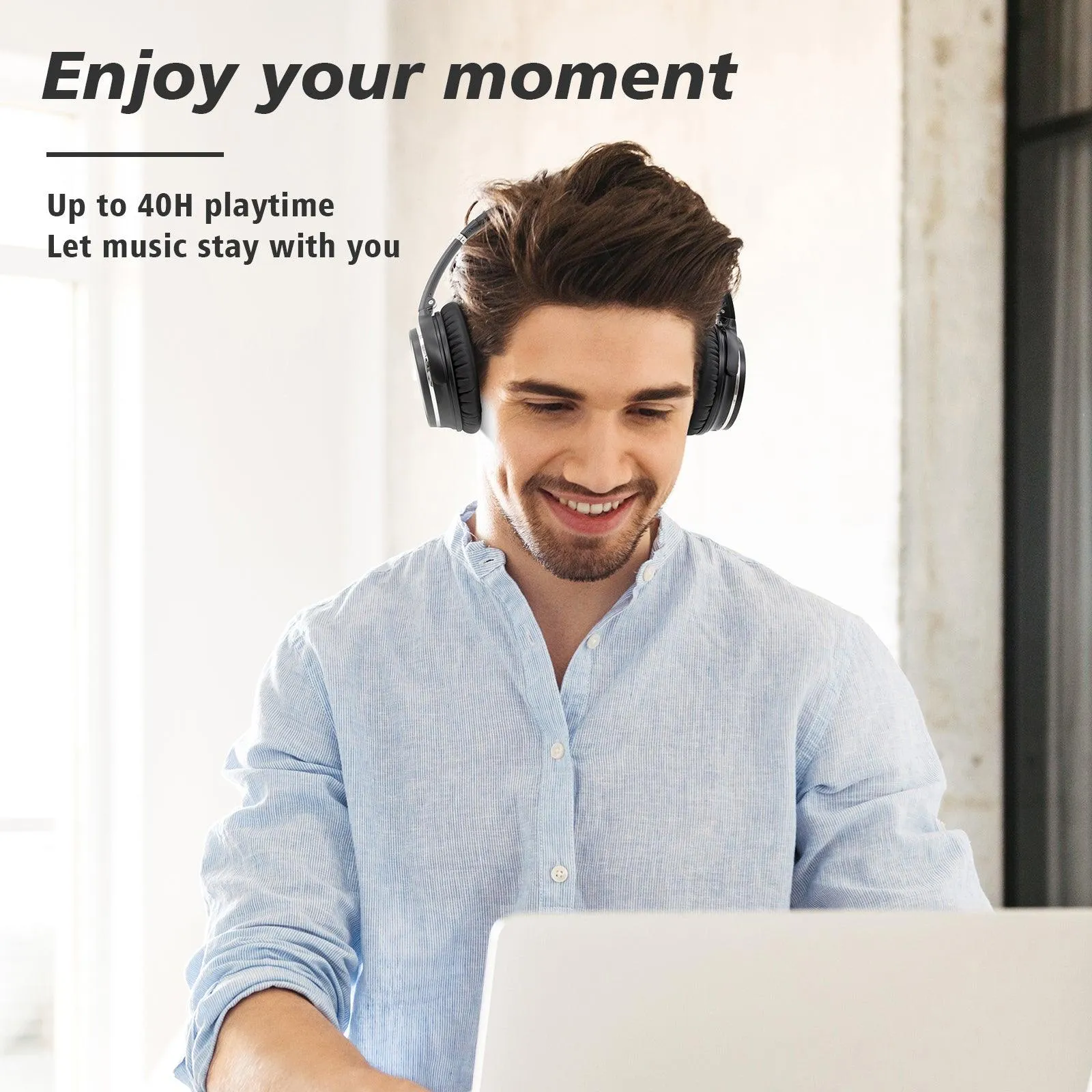 NiceComfort 25Pro - Lightweight ANC Headphones Bluetooth 5.3