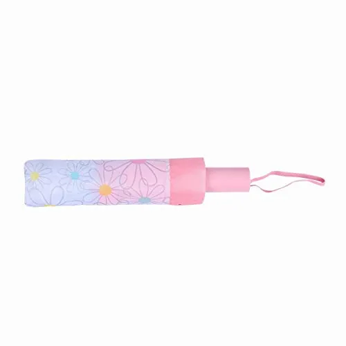 Nicole Miller Folding Umbrella for Girls, Compact Collapsible