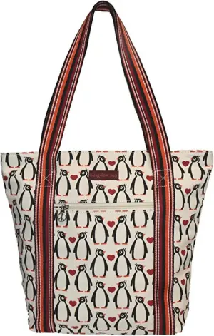 Penguin Hearts Tote Bag (13.5" x 16" x 4")