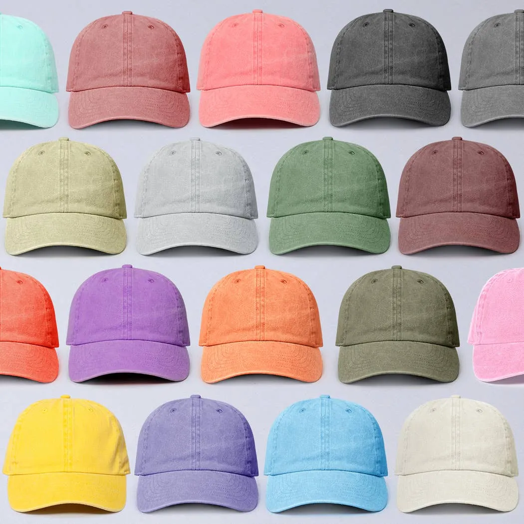 Pigment Dyed Cotton Baseball Dad Cap: KHAKI / ONE SIZE