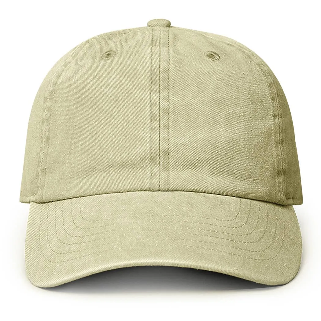 Pigment Dyed Cotton Baseball Dad Cap: KHAKI / ONE SIZE