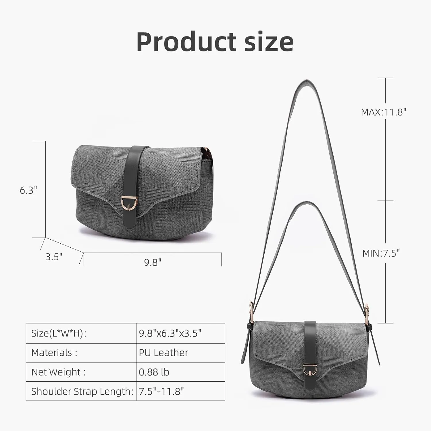 Prettyzys Shoulder Bag for Women Trendy Purse Hobo Tote Handbag Small Clutch Purse Vegan Leather With Adjustable Strap.