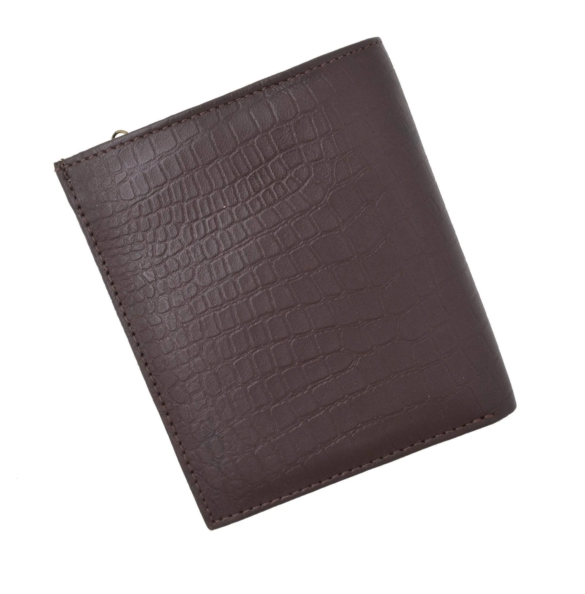 RFID Blocking Bifold Hipster Credit Card Wallet Premium Lambskin Crocodile Pattern Leather RFIDP2502CR (C)