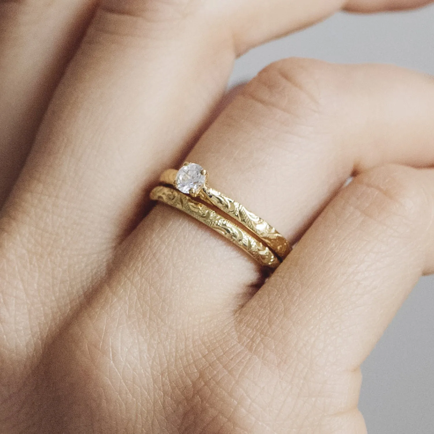 Scrolls Engraved Ethical Platinum Wedding Ring