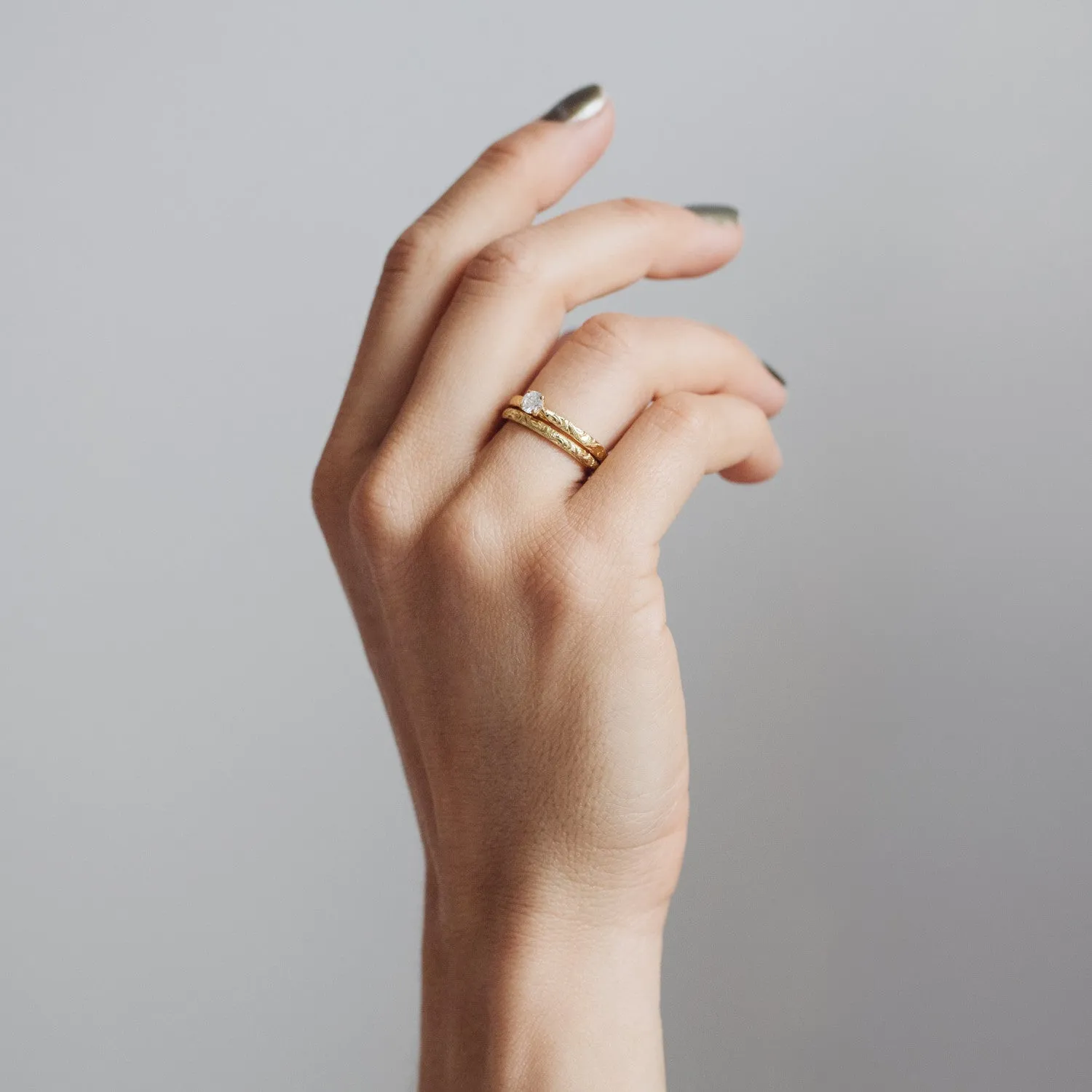 Scrolls Engraved Ethical Platinum Wedding Ring