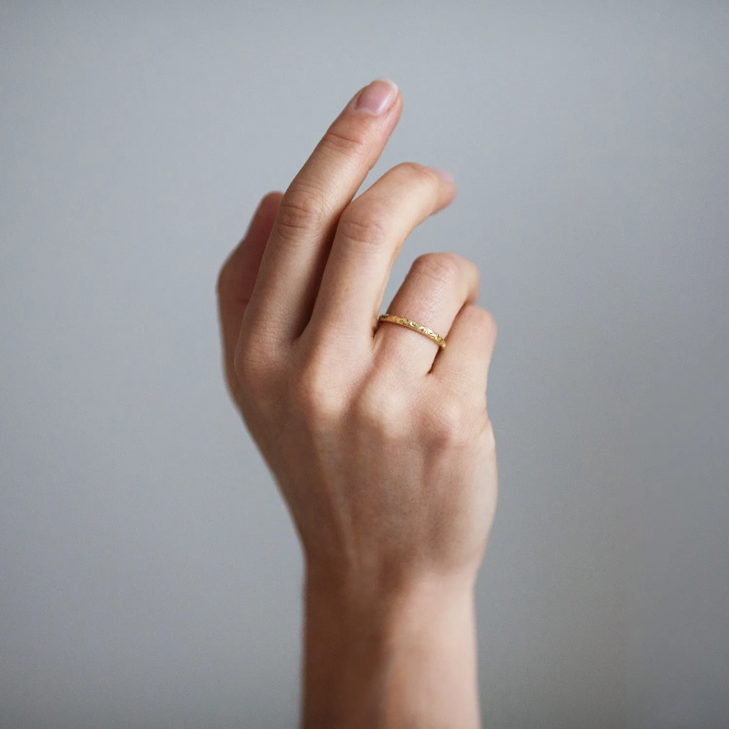 Scrolls Engraved Ethical Platinum Wedding Ring