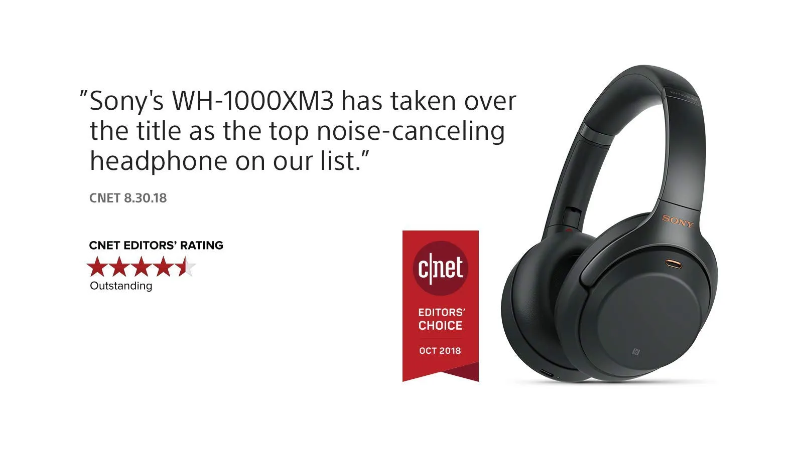 Sony WH-1000XM3 Noise Cancelling Headphones Wireless Bluetooth