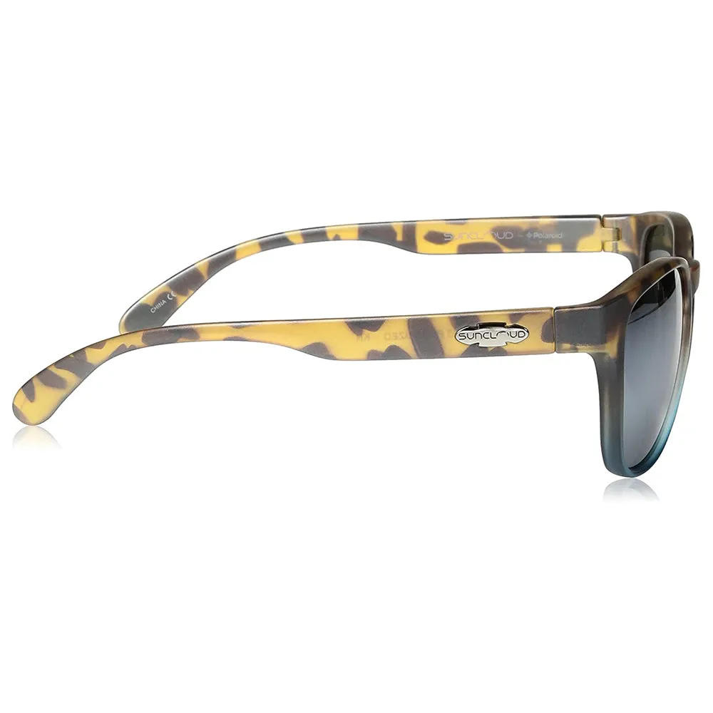 Suncloud Women's Matte Tortoise Blue Fade Frames Silver Mirror Lens Loveseat Polarized Sunglasses - S-LOPPSVMBF
