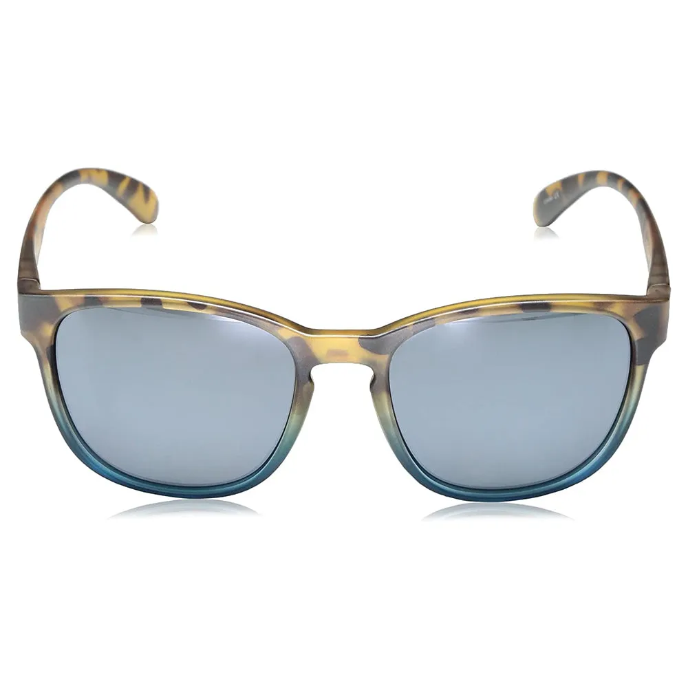 Suncloud Women's Matte Tortoise Blue Fade Frames Silver Mirror Lens Loveseat Polarized Sunglasses - S-LOPPSVMBF