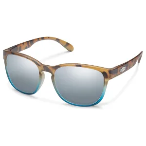 Suncloud Women's Matte Tortoise Blue Fade Frames Silver Mirror Lens Loveseat Polarized Sunglasses - S-LOPPSVMBF
