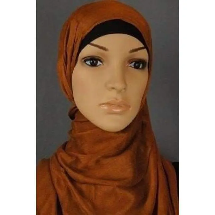 Tan Cotton Shawl Fringe Hijab