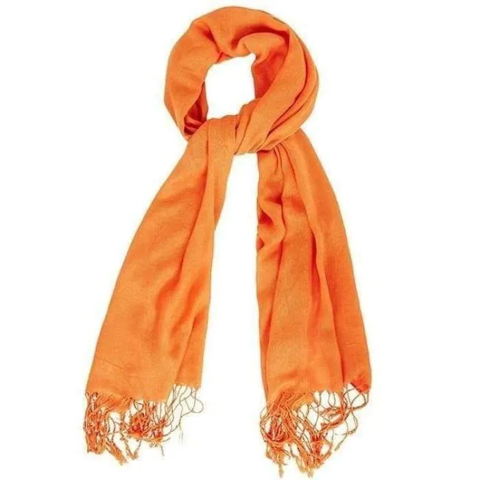 Tangerine Orange Cotton Fringe Hijab