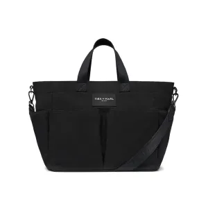 Tiba   Marl Canvas Pocket Tote - Black