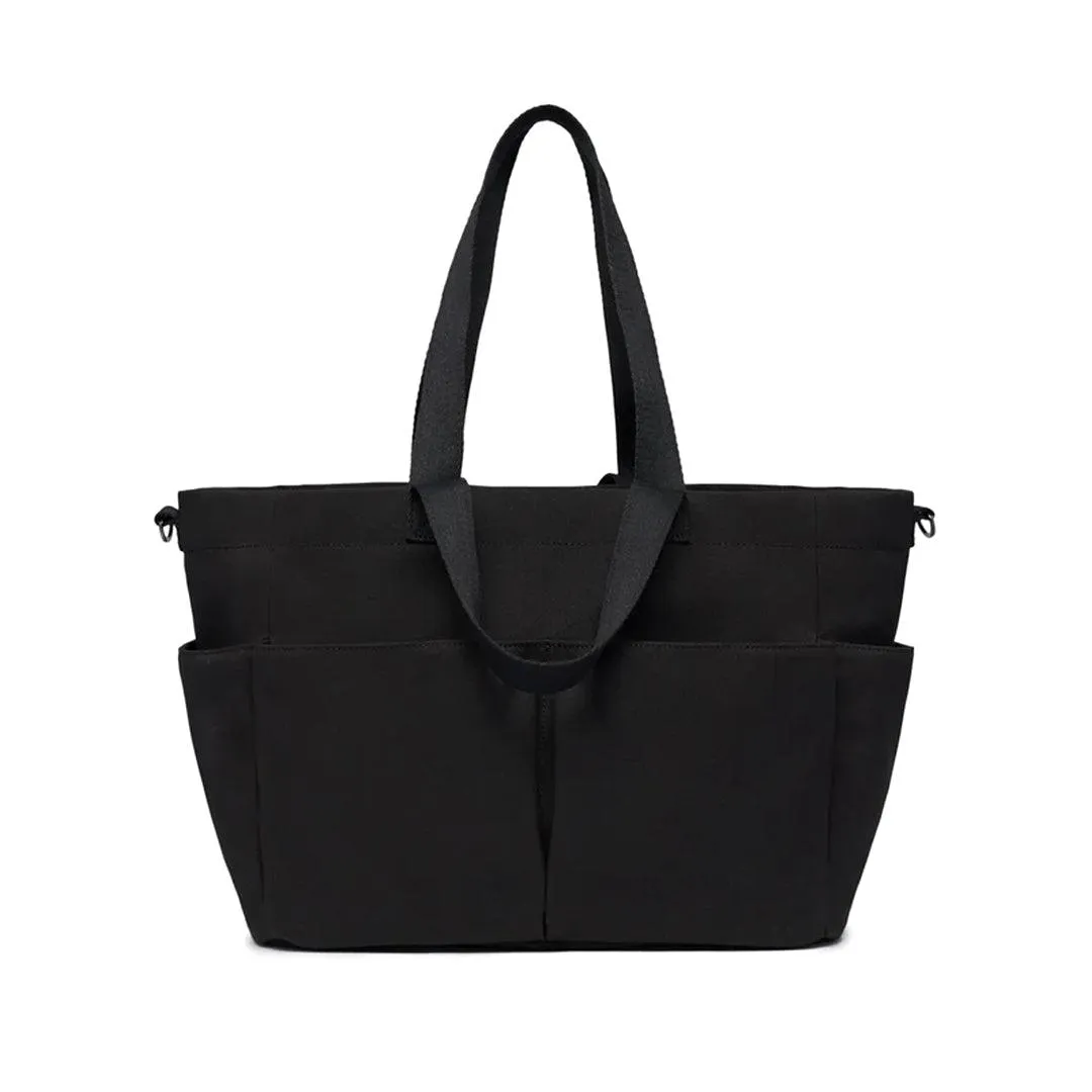 Tiba   Marl Canvas Pocket Tote - Black